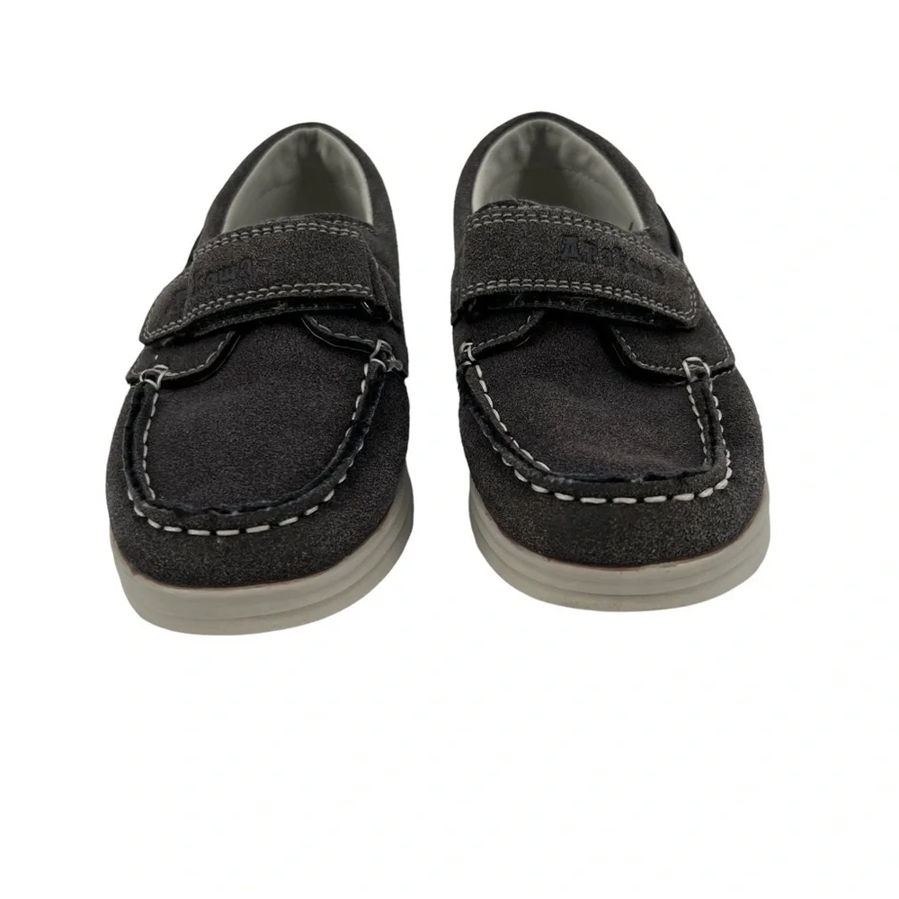 Apakowa Hook And Loop Gray Suede Loafers Size 28 Boy's